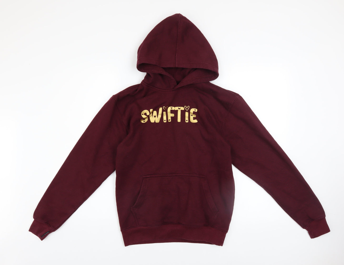Womens UK Size XL Eat Sleep Shop Repeat Red Pullover Hoodie