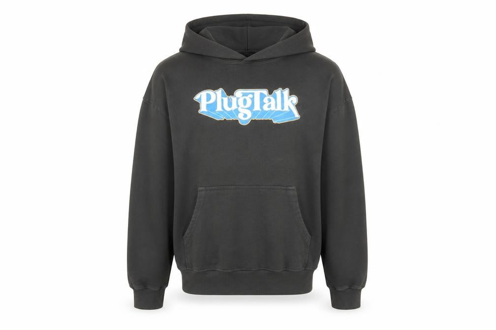 Mens UK Size M PlugTalk Black Pullover Hoodie
