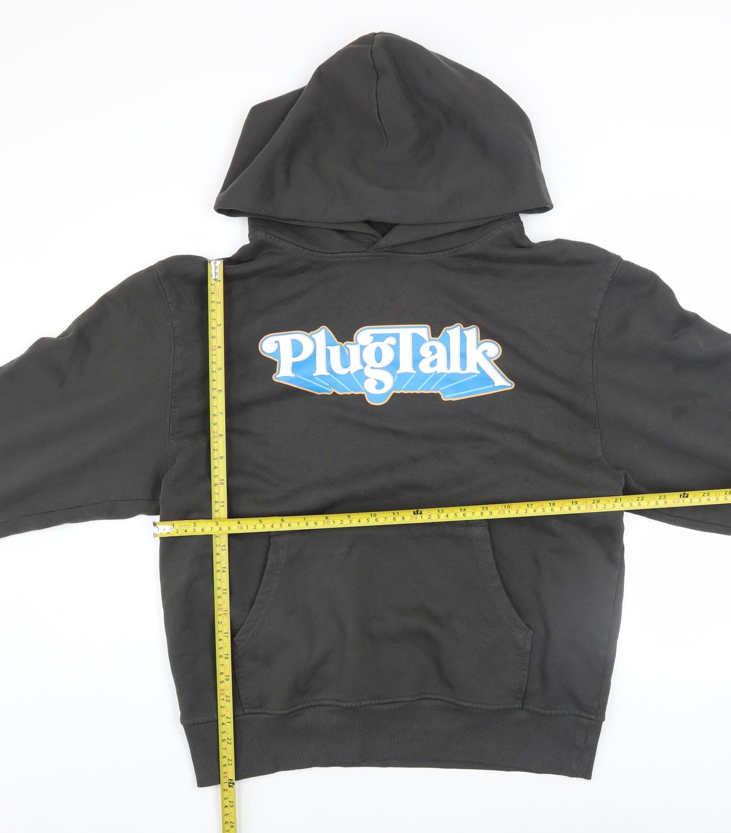 Mens UK Size M PlugTalk Black Pullover Hoodie
