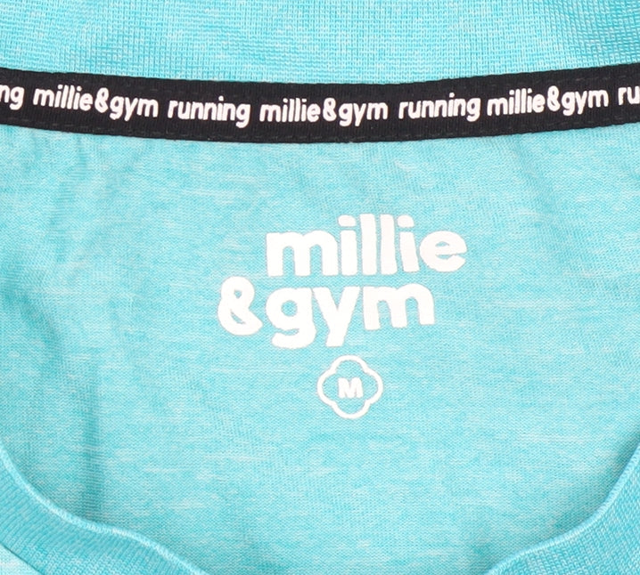 Womens UK Size M millie & gym Blue Running Gym & Training Fitness Yoga T-Shirt