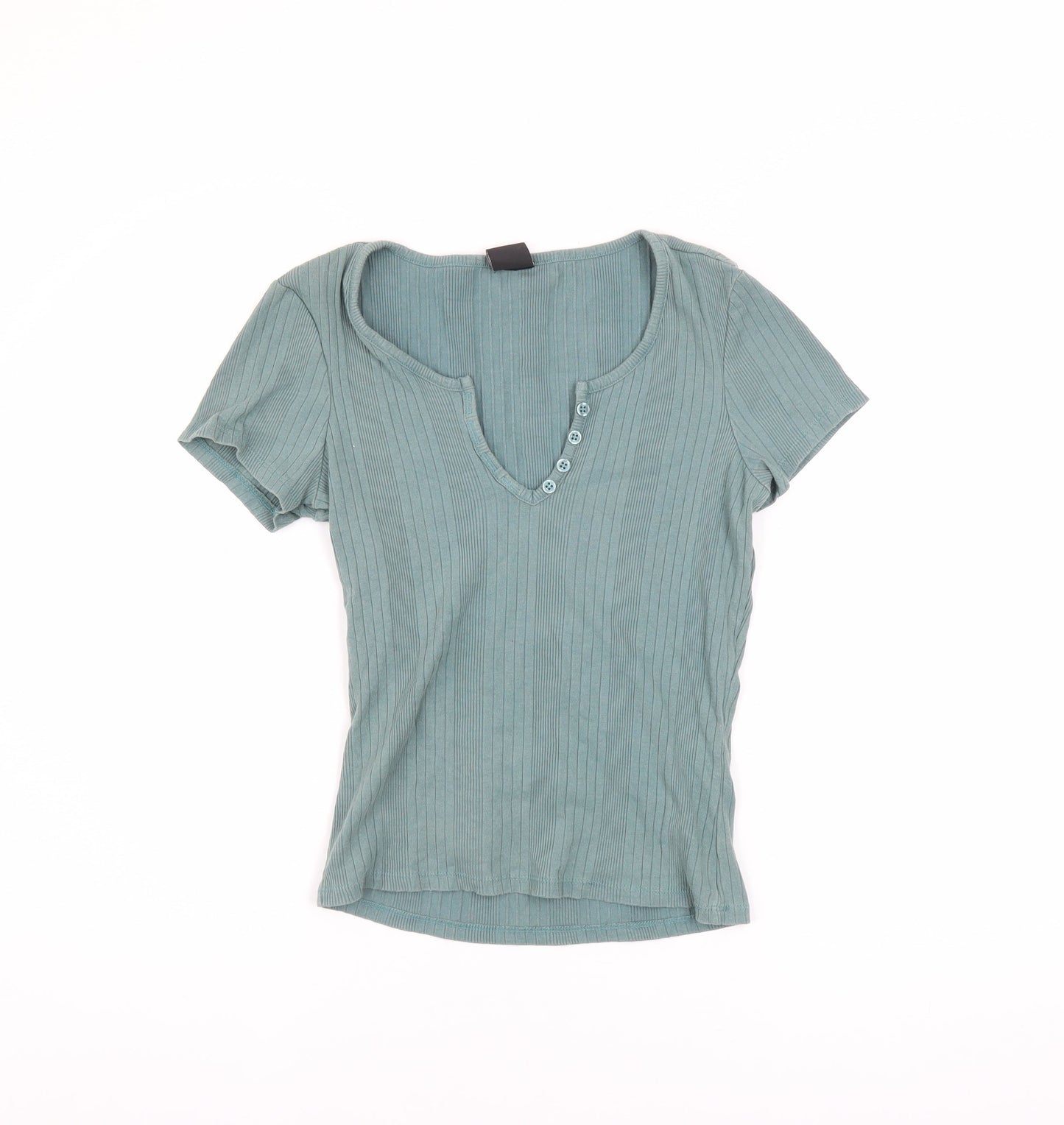 Womens UK Size M Urban Outfitters Green Basic T-Shirt