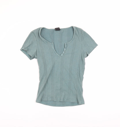 Womens UK Size M Urban Outfitters Green Basic T-Shirt