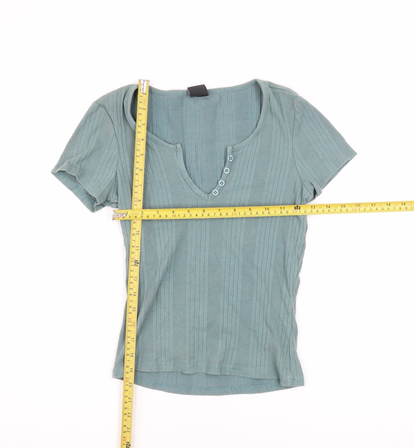 Womens UK Size M Urban Outfitters Green Basic T-Shirt