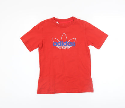Boys UK Size 6-7 Years adidas Red Basic T-Shirt