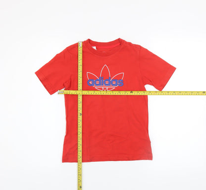 Boys UK Size 6-7 Years adidas Red Basic T-Shirt