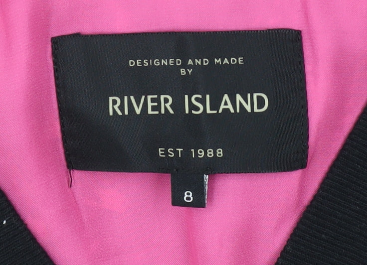 Womens UK Size 8 River Island Multicoloured Bomber Jacket
