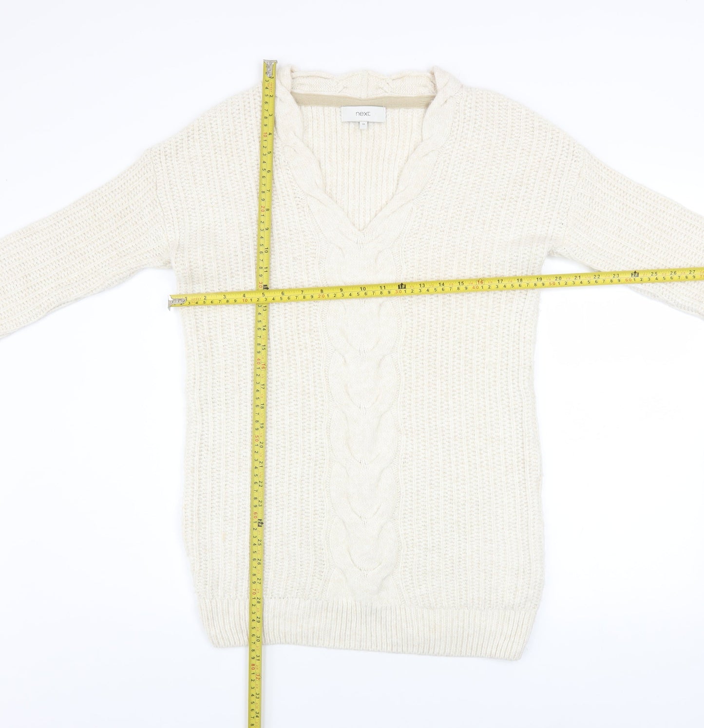 Womens UK Size 10 NEXT Ivory Pullover Jumper