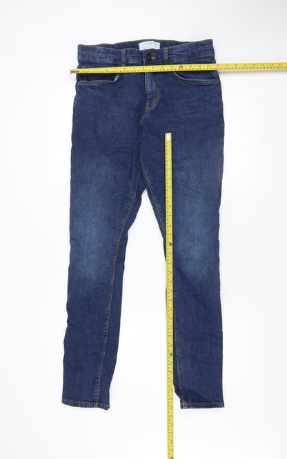 Mens UK Size 32L Easy Extra-Slim Fit Skinny Blue Jeans