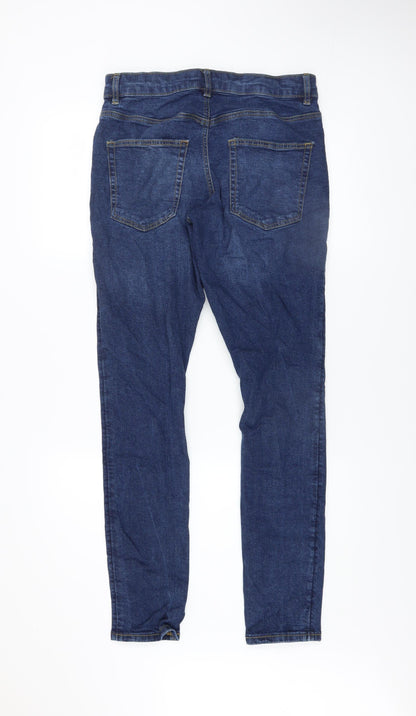 Mens UK Size 32L Easy Extra-Slim Fit Skinny Blue Jeans