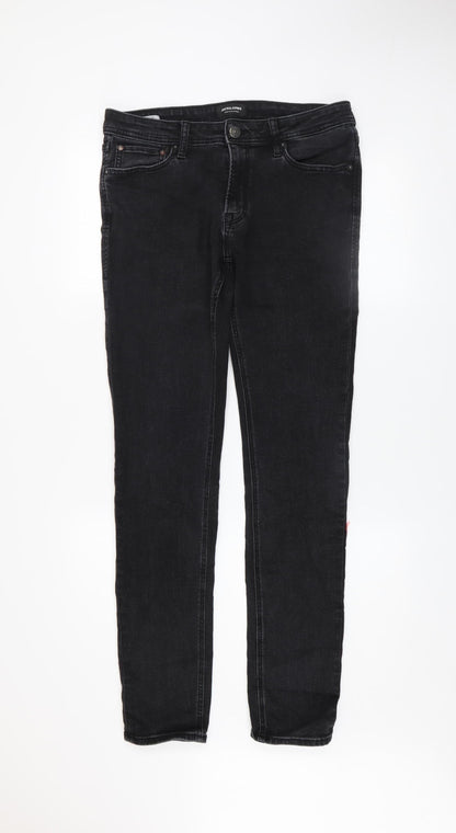 Mens UK Size M JACK & JONES Slim Fit Skinny Black Jeans