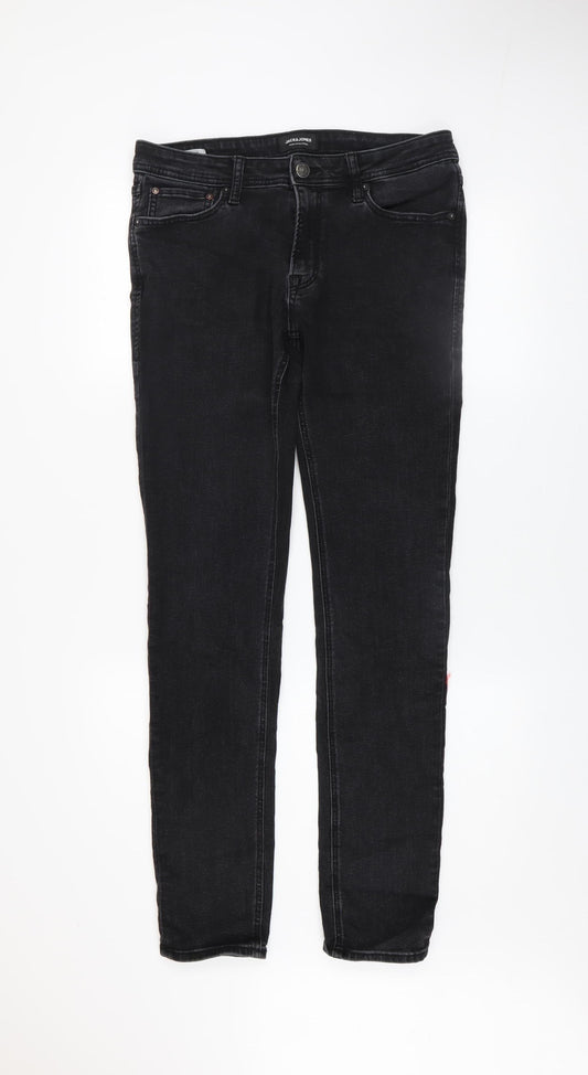Mens UK Size M JACK & JONES Slim Fit Skinny Black Jeans