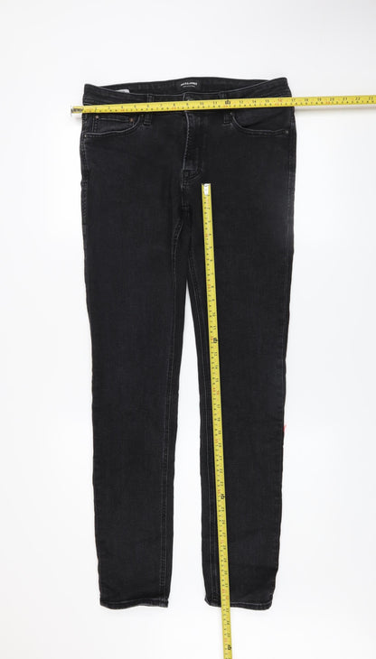 Mens UK Size M JACK & JONES Slim Fit Skinny Black Jeans