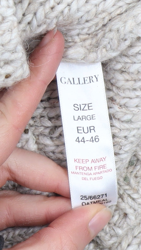 Womens UK Size L Gallery Beige Pullover Jumper