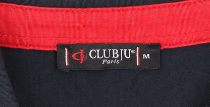Club JU Paris Men's Blue Short Sleeve Polo Shirt Size M Slim Fit Cotton