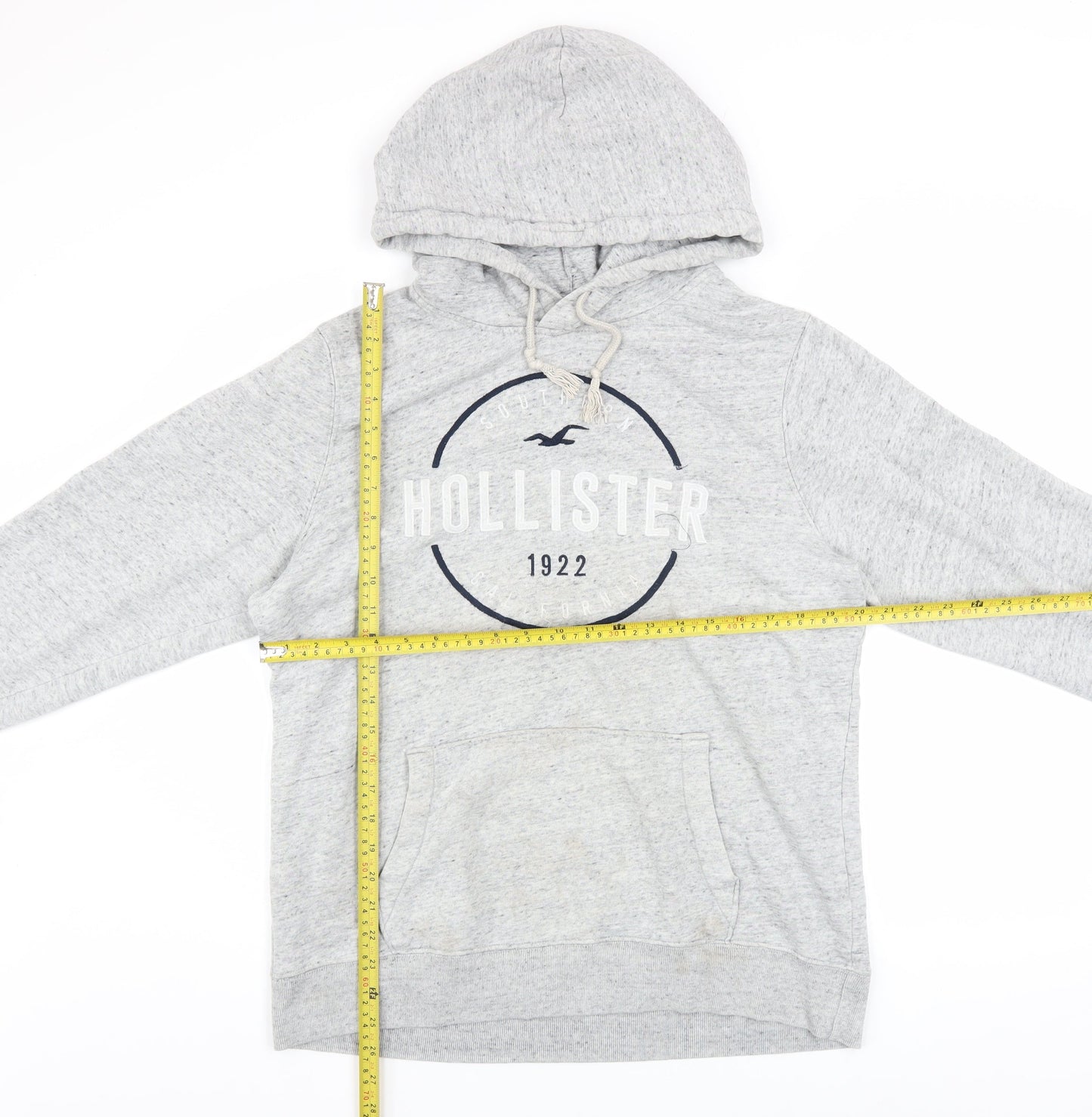 Mens UK Size L Hollister Grey Pullover Hoodie