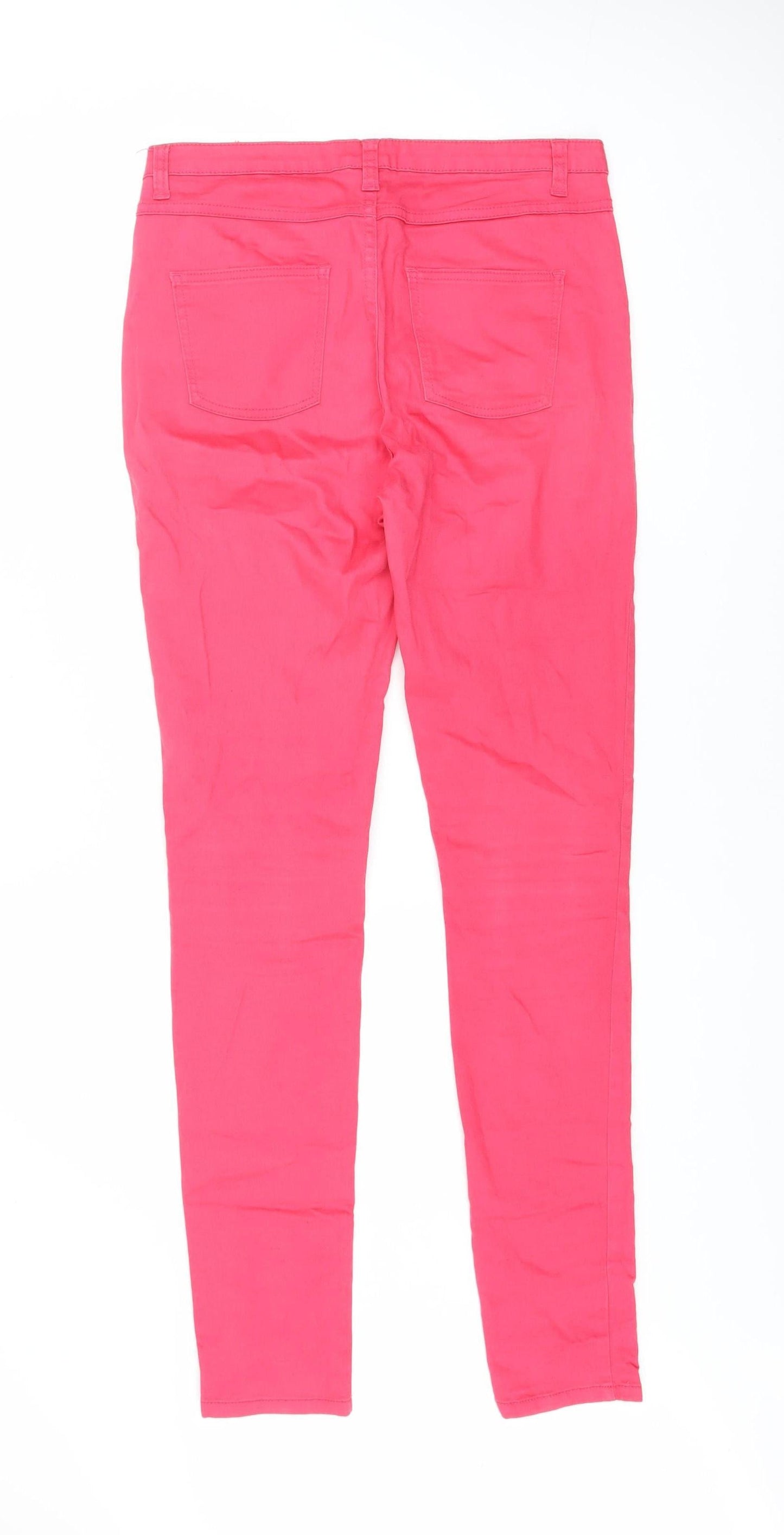 Womens UK Size L VILA Slim Fit Skinny Pink Jeans