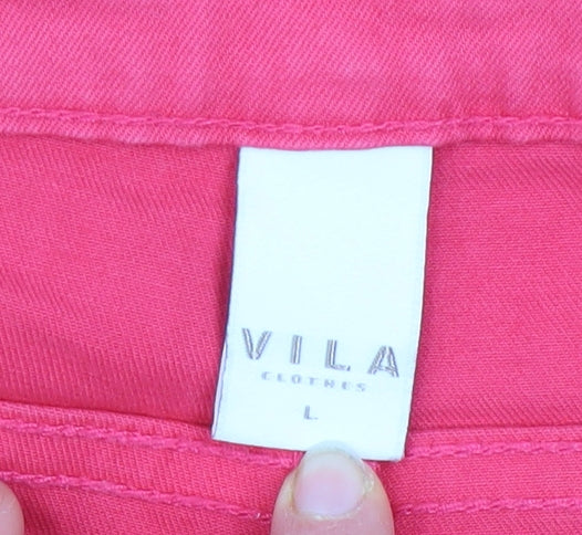 Womens UK Size L VILA Slim Fit Skinny Pink Jeans