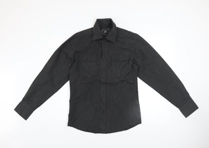 Cedarwood State Men's Black Striped Long Sleeve Button-Up Shirt Size S