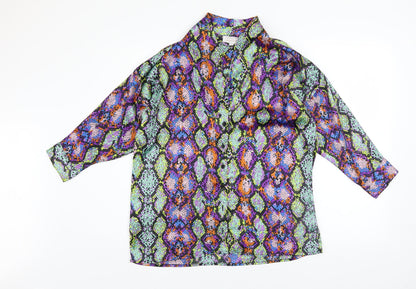 Womens UK Size 6 Dancing Leopard Multicoloured Tunic Blouse