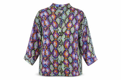 Womens UK Size 6 Dancing Leopard Multicoloured Tunic Blouse