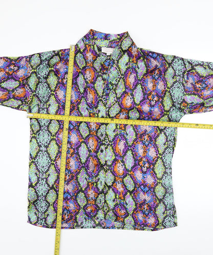Womens UK Size 6 Dancing Leopard Multicoloured Tunic Blouse