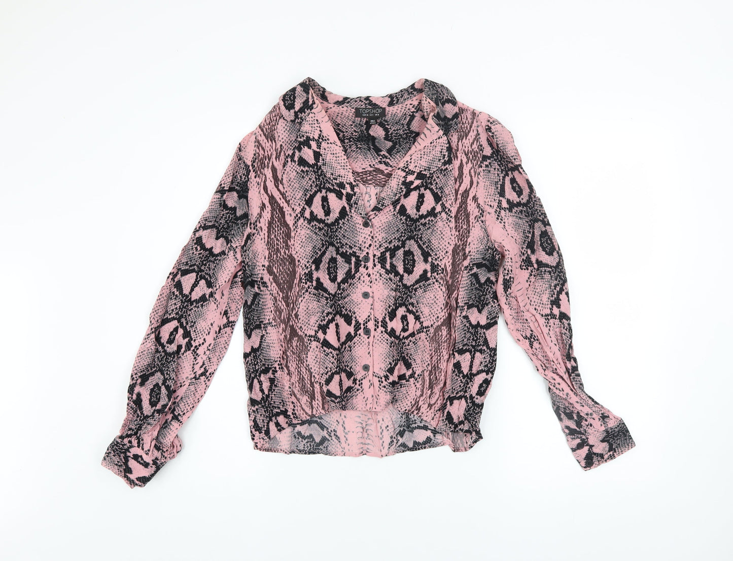 Womens UK Size 8 Topshop Pink Basic Blouse