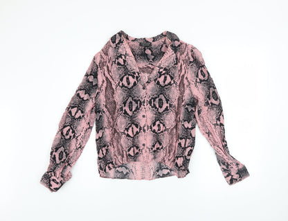 Womens UK Size 8 Topshop Pink Basic Blouse