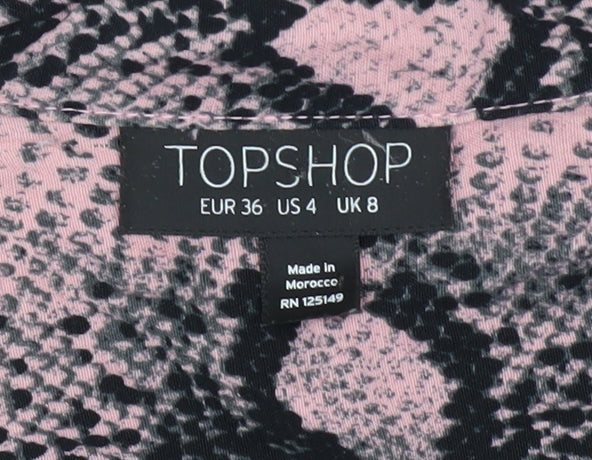 Womens UK Size 8 Topshop Pink Basic Blouse