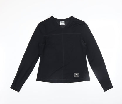 Womens UK Size S Gymshark Black Gym & Training Running & Jogging Yoga T-Shirt