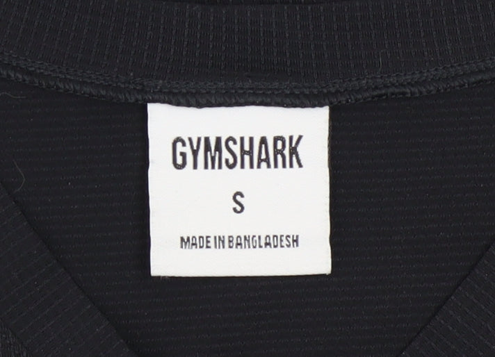 Womens UK Size S Gymshark Black Gym & Training Running & Jogging Yoga T-Shirt