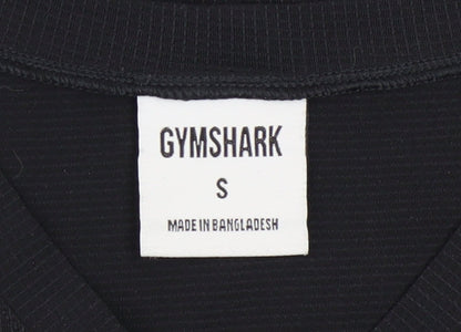 Womens UK Size S Gymshark Black Gym & Training Running & Jogging Yoga T-Shirt