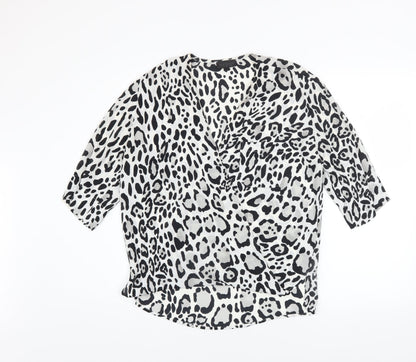 Womens UK Size 6 Topshop Black Wrap Blouse