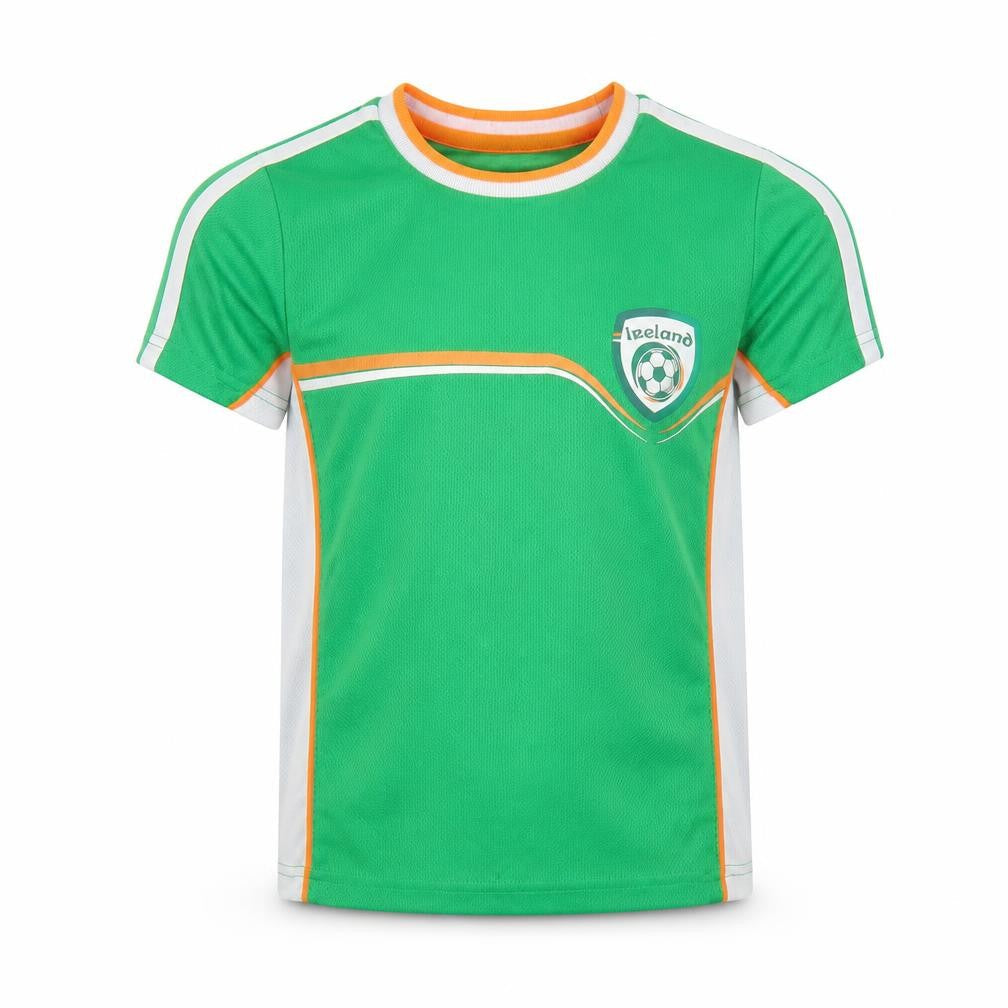 Front view of St Bernard boys’ green ireland football jersey t-shirt 6 years