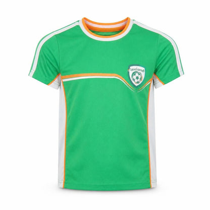 Front view of St Bernard boys’ green ireland football jersey t-shirt 6 years