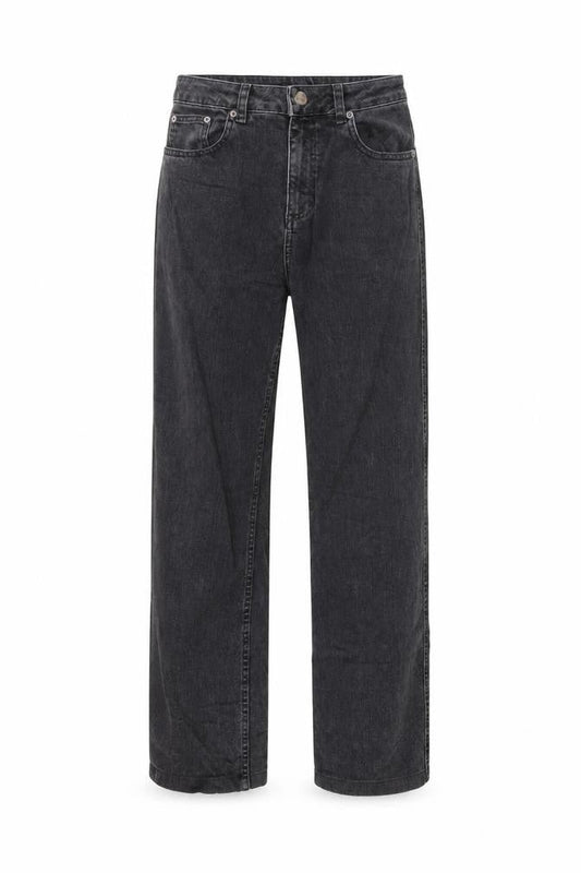 Front view of ASOS women’s black straight jeans, size UK 8, regular fit 26w 34l stretch denim