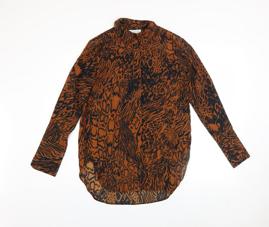 Womens UK Size 6 Topshop Brown Tunic Blouse