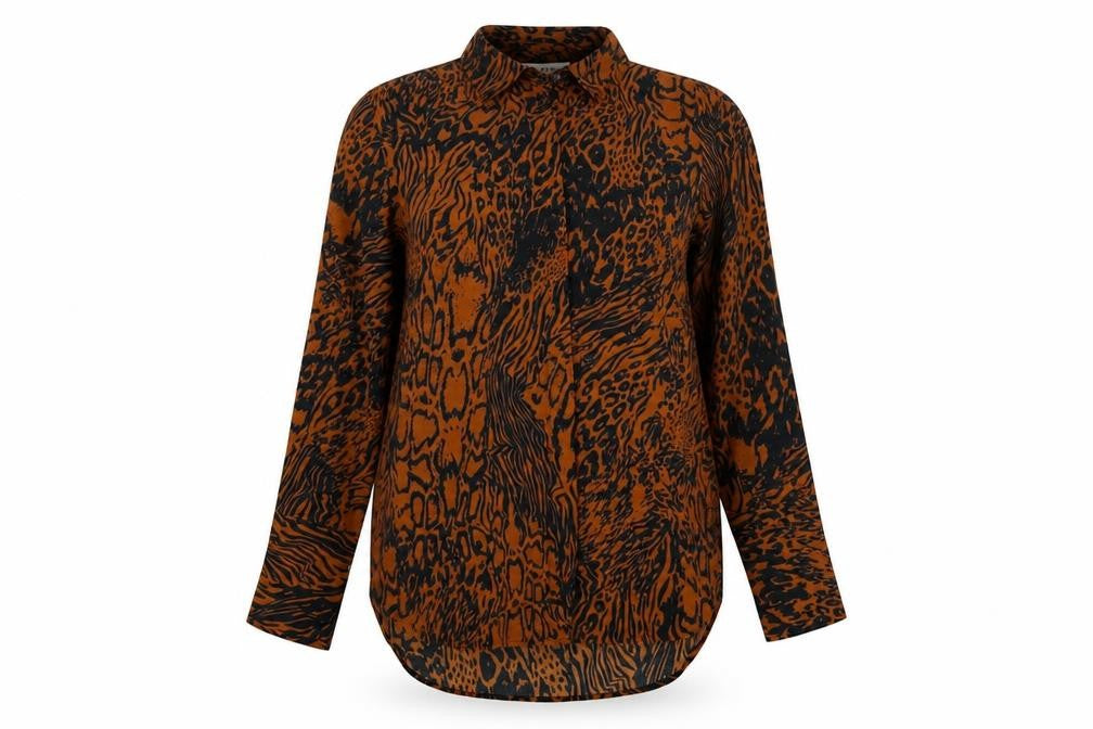 Womens UK Size 6 Topshop Brown Tunic Blouse