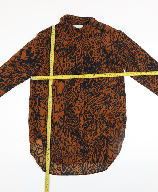 Womens UK Size 6 Topshop Brown Tunic Blouse