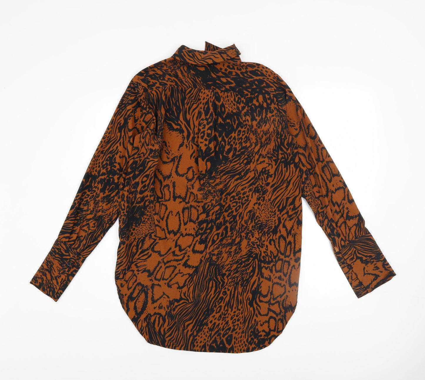 Womens UK Size 6 Topshop Brown Tunic Blouse