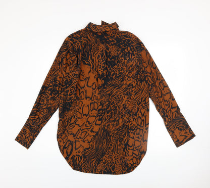 Womens UK Size 6 Topshop Brown Tunic Blouse
