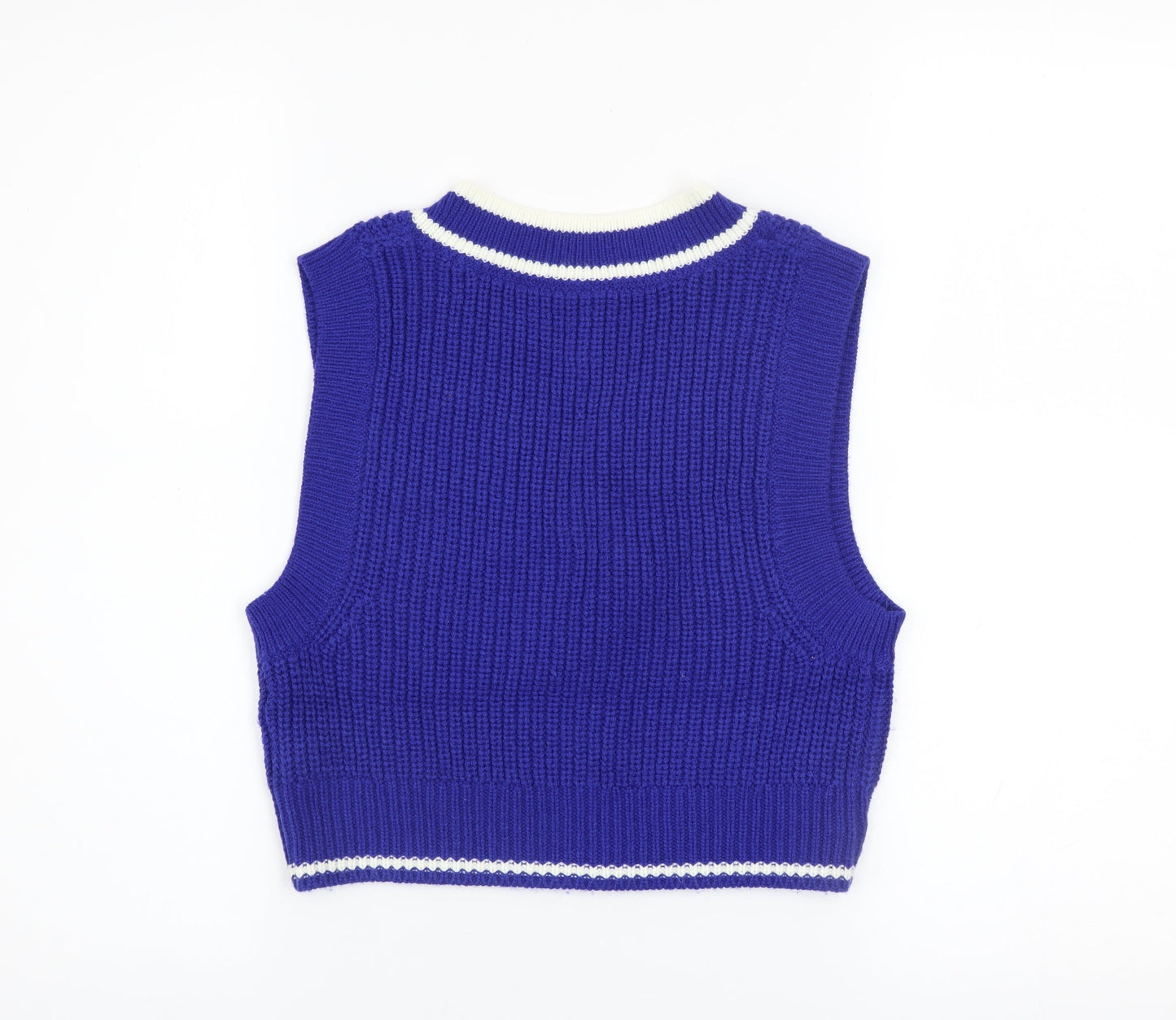 Womens UK Size 2XS H&M Blue Vest Jumper