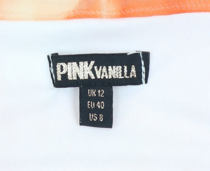 Womens UK Size 12 Pink Vanilla Bodycon Dress