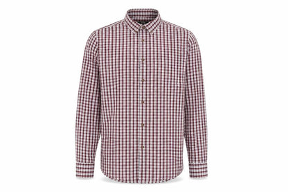 Dunnes Men's Red Check Slim Fit Long Sleeve Casual Shirt XL
