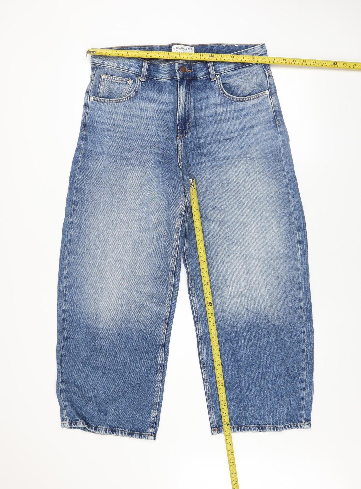 Mens UK Size M Pull & Bear Regular Fit Straight Blue Jeans