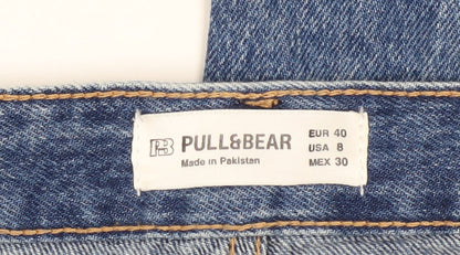 Mens UK Size M Pull & Bear Regular Fit Straight Blue Jeans
