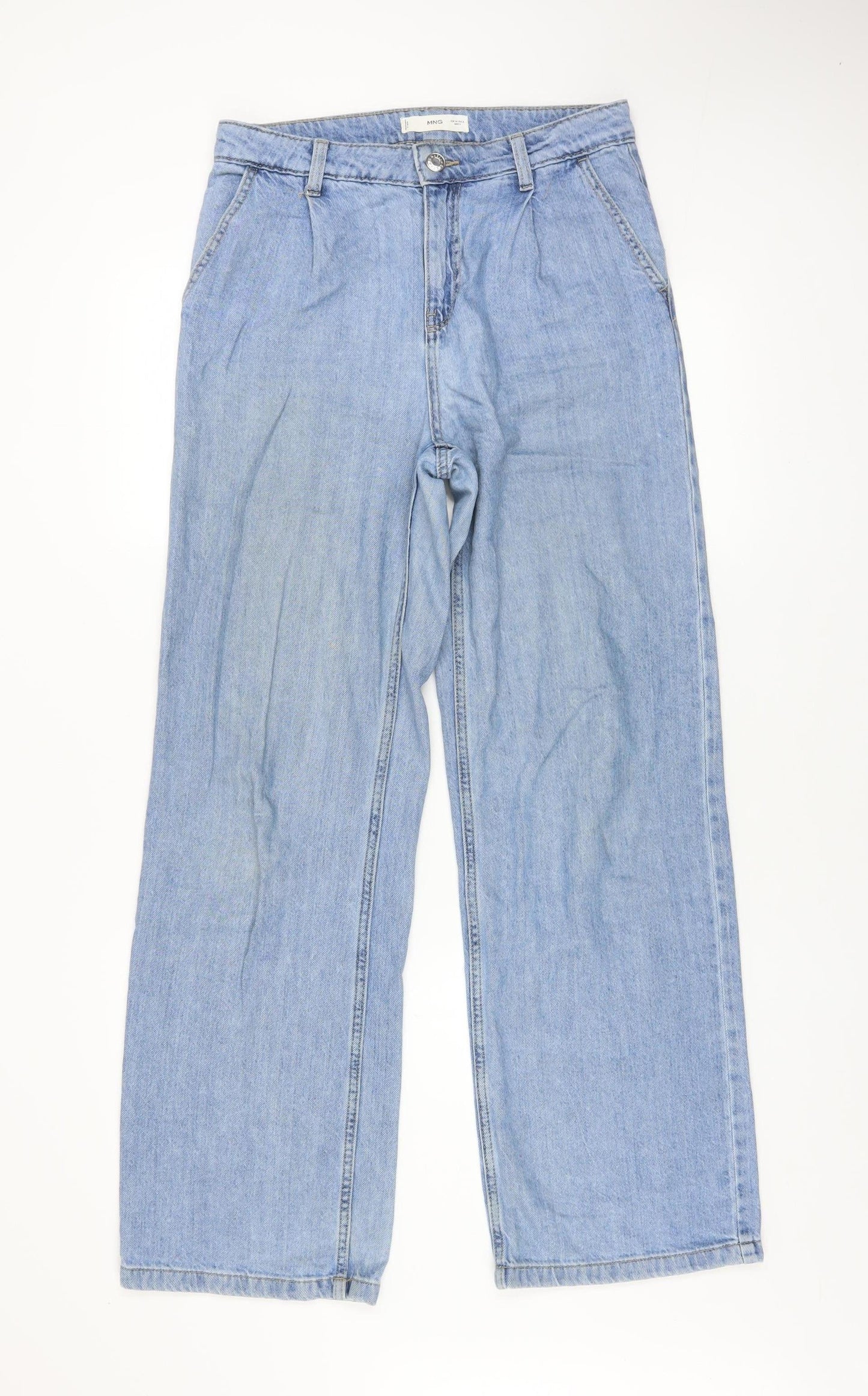 Womens UK Size 6 MNG Relaxed Fit Wide-Leg Blue Jeans