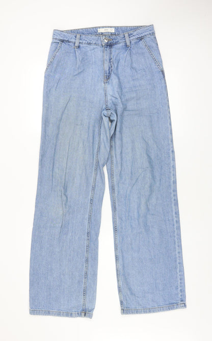 Womens UK Size 6 MNG Relaxed Fit Wide-Leg Blue Jeans