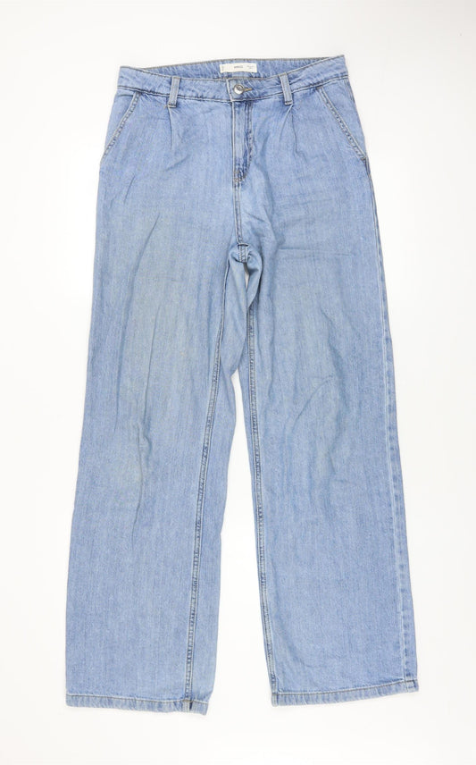 Womens UK Size 6 MNG Relaxed Fit Wide-Leg Blue Jeans