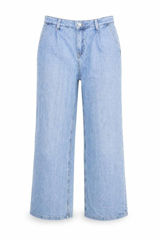 Womens UK Size 6 MNG Relaxed Fit Wide-Leg Blue Jeans