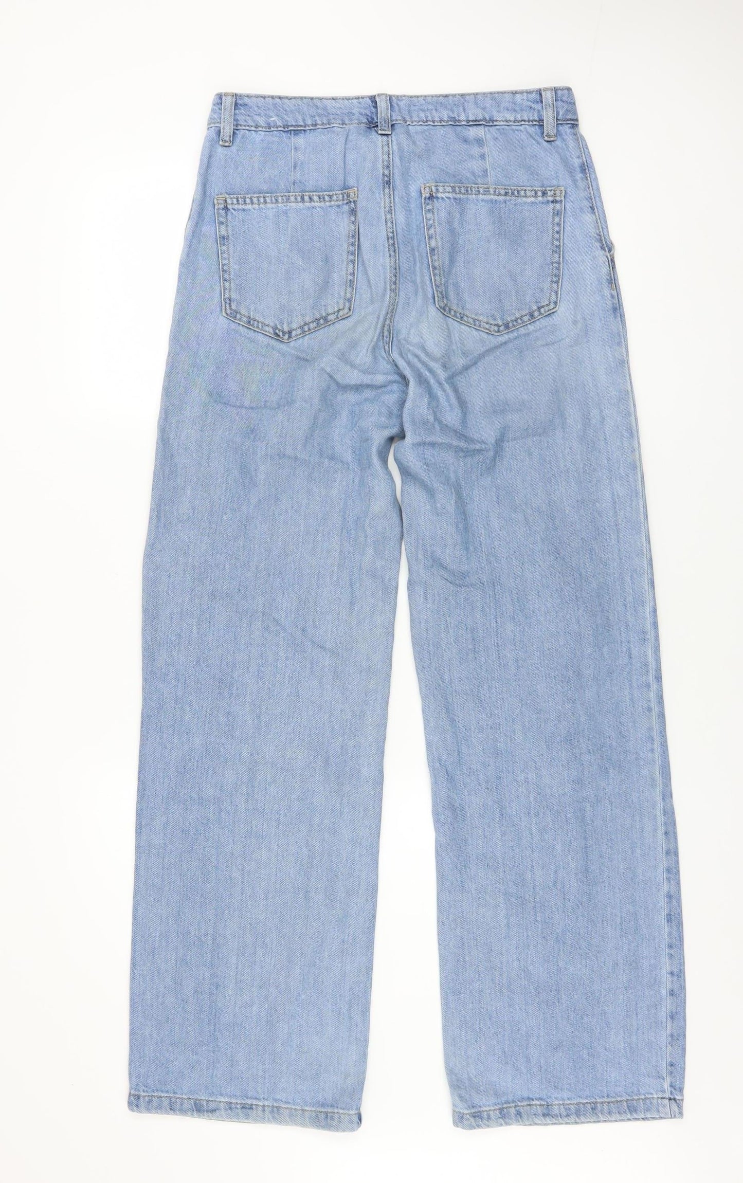 Womens UK Size 6 MNG Relaxed Fit Wide-Leg Blue Jeans